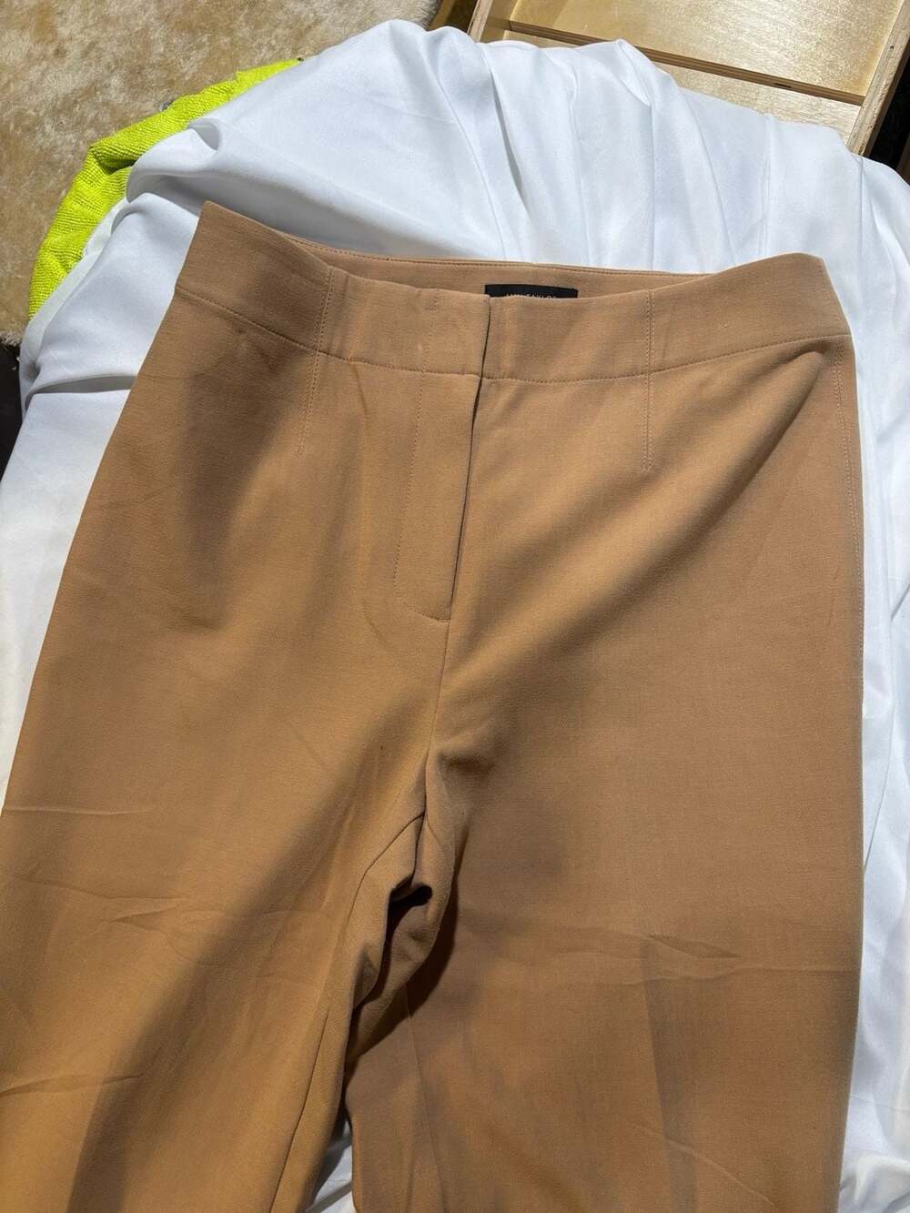 Ann Taylor Tan High-Rise Tailored Pants